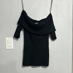 Vince Black  Ribbed Knit Top
